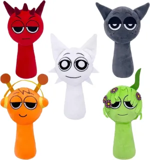 Sprunki Game Plush, Sprunki Toys Plush,Soft Stuffed Animal Pillow Doll Christmas Birthday Gifts for Adult Kids(5PCS)