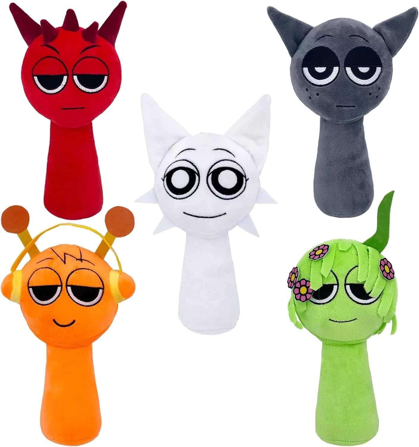 Sprunki Game Plush, Sprunki Toys Plush,Soft Stuffed Animal Pillow Doll Christmas Birthday Gifts for Adult Kids(5PCS)
