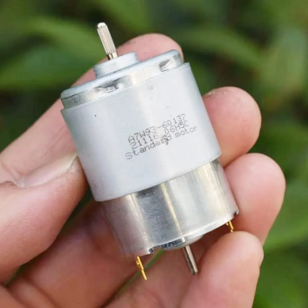 Standard Micro 385 Motor Double Shaft Mini DC 12V-24V 18V 10500RPM 2.3mm Shaft Dia. Carbon Brush for Electric Toy Car Model
