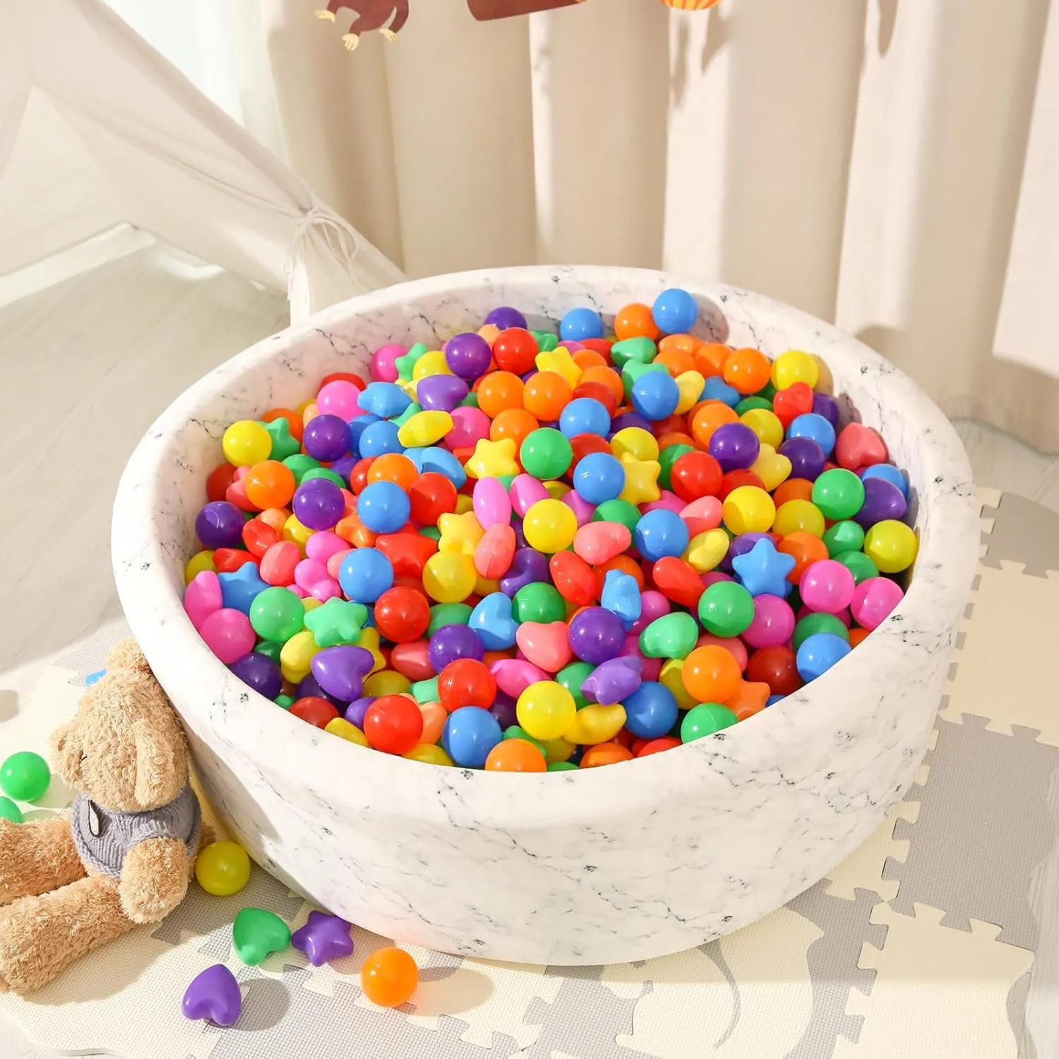 STARBOLO Star Ball Pit Balls for Toddlers -200pcs Phthalate Free BPA Free Crush Proof Play Toy Balls Play Tent Pool Playhouse Playpen Party Decoration.
