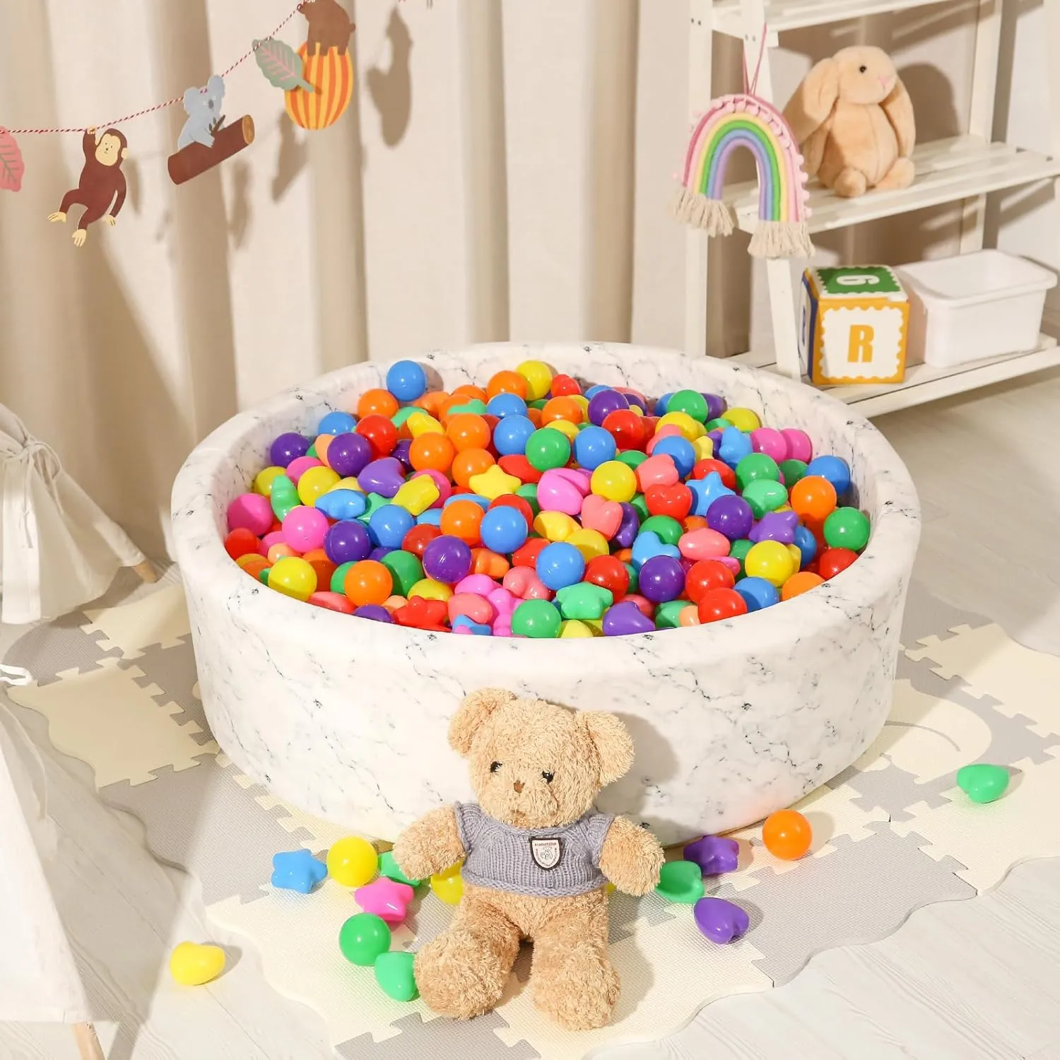 STARBOLO Star Ball Pit Balls for Toddlers -200pcs Phthalate Free BPA Free Crush Proof Play Toy Balls Play Tent Pool Playhouse Playpen Party Decoration.