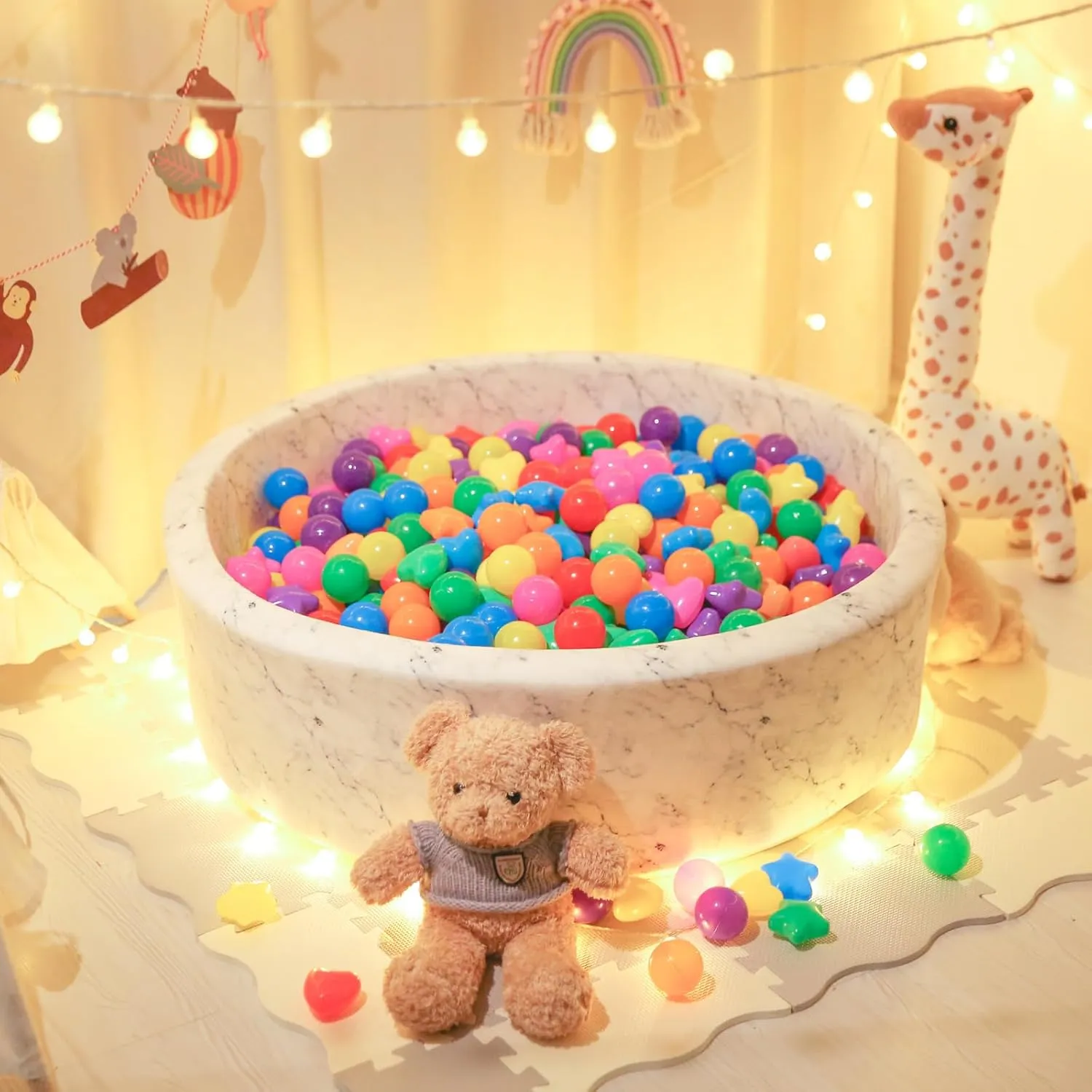 STARBOLO Star Ball Pit Balls for Toddlers -200pcs Phthalate Free BPA Free Crush Proof Play Toy Balls Play Tent Pool Playhouse Playpen Party Decoration.