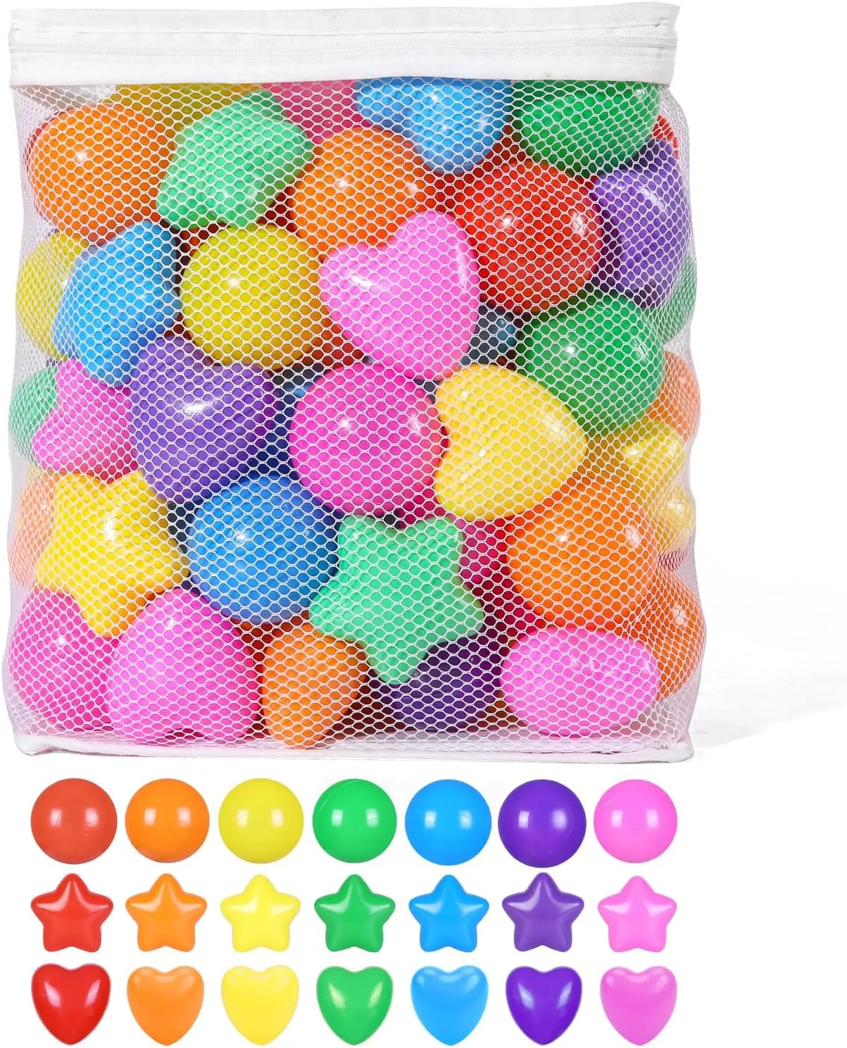 STARBOLO Star Ball Pit Balls for Toddlers -200pcs Phthalate Free BPA Free Crush Proof Play Toy Balls Play Tent Pool Playhouse Playpen Party Decoration.