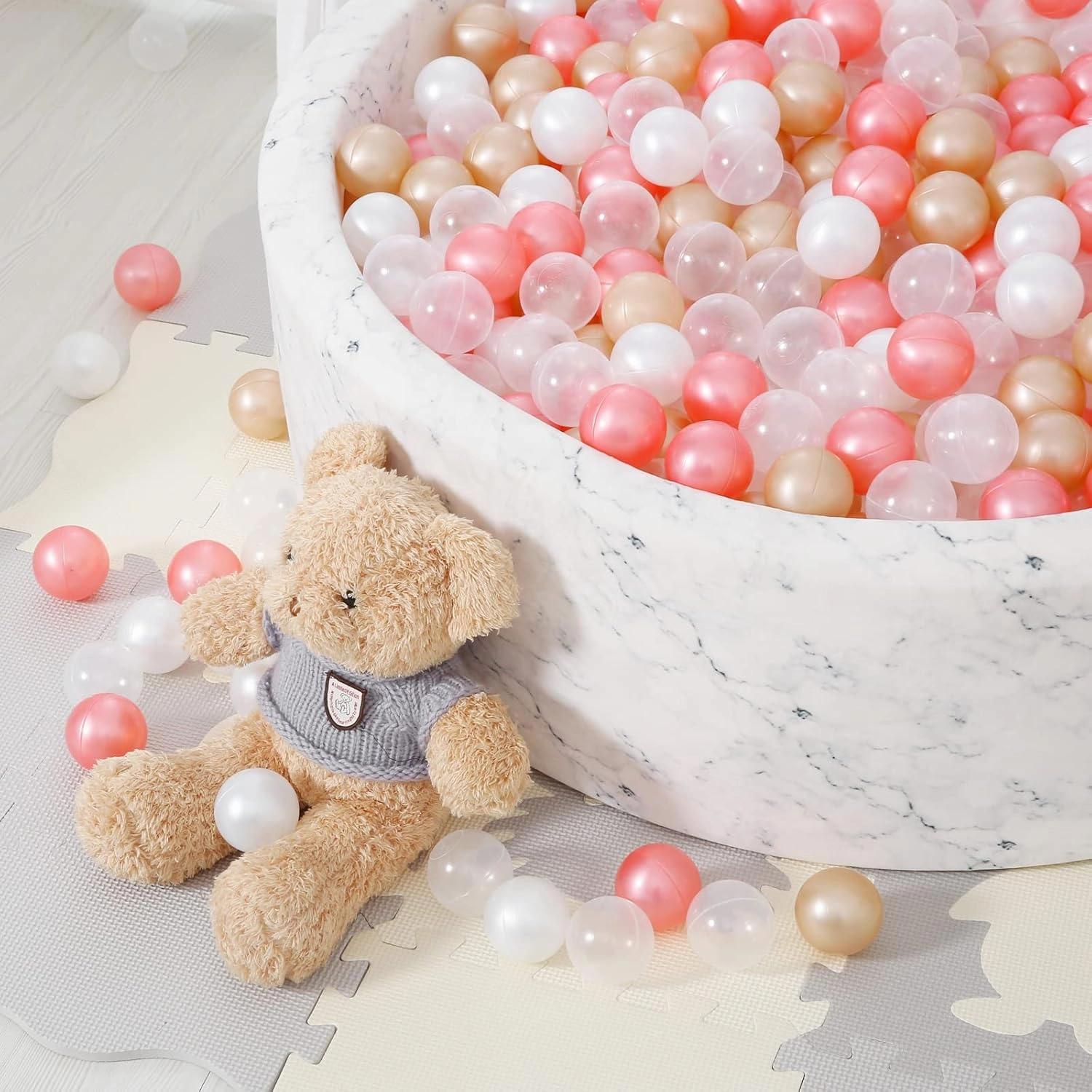 STARBOLO Ball Pit Balls for Toddlers -100pcs BPA Free Crush Proof Plastic Ball Play Toy Balls Children's Pool Water Toys, Macaron Ocean Balls for Play Tent