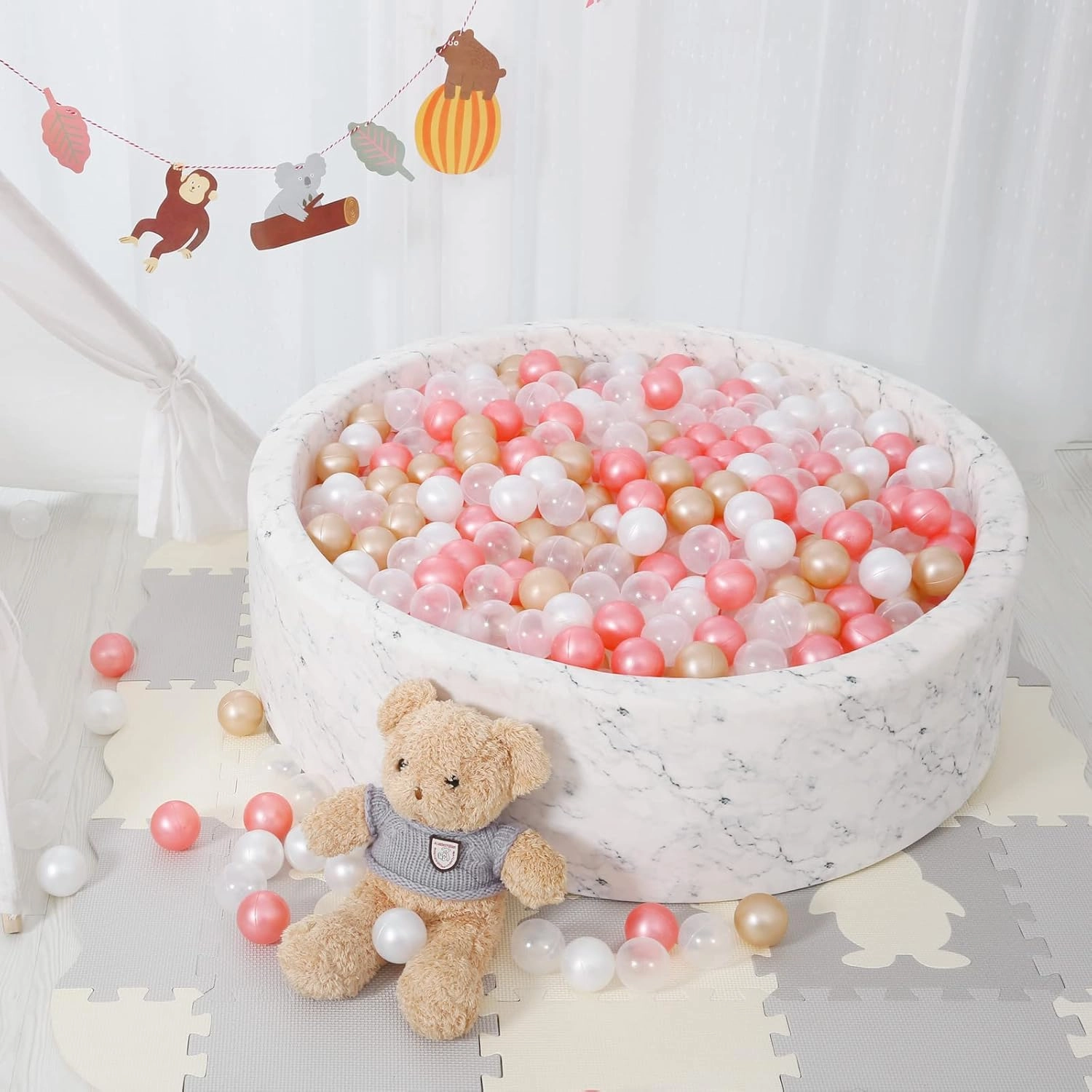STARBOLO Ball Pit Balls for Toddlers -100pcs BPA Free Crush Proof Plastic Ball Play Toy Balls Children's Pool Water Toys, Macaron Ocean Balls for Play Tent