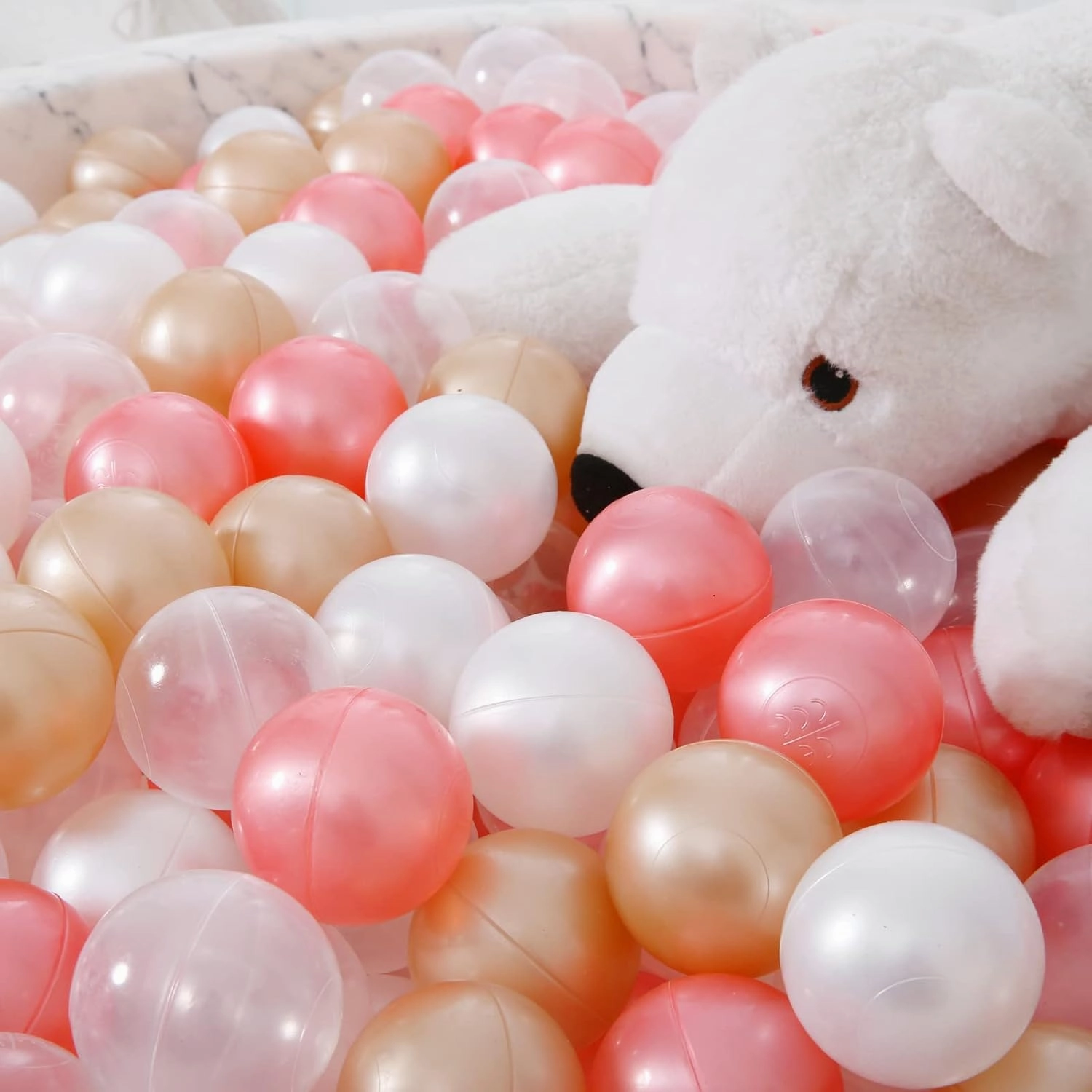 STARBOLO Ball Pit Balls for Toddlers -100pcs BPA Free Crush Proof Plastic Ball Play Toy Balls Children's Pool Water Toys, Macaron Ocean Balls for Play Tent