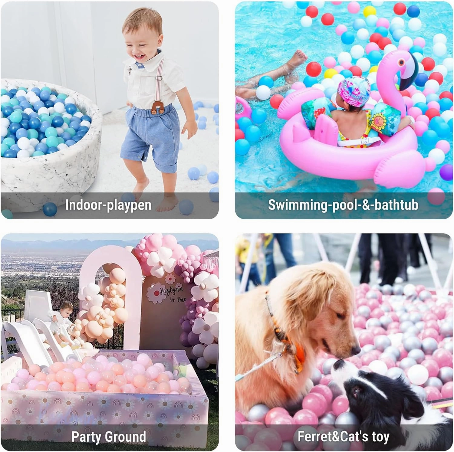 STARBOLO Ball Pit Balls for Toddlers -100pcs BPA Free Crush Proof Plastic Ball Play Toy Balls Children's Pool Water Toys, Macaron Ocean Balls for Play Tent