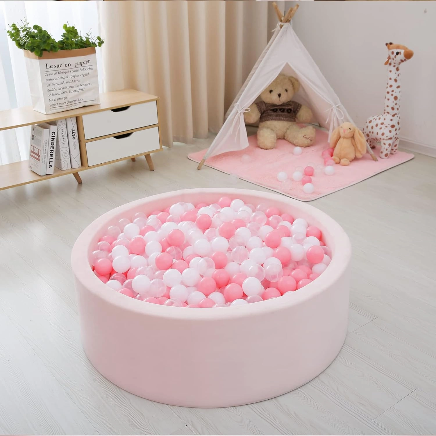 STARBOLO Ball Pit Balls Pack of 100 - BPA&Phthalate Free Non-Toxic Crush Proof Play Pit Soft Plastic Ball for 1 2 3 4 5 Years Old Toddlers Baby Kids Birthday Pool Tent Party