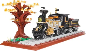 Steam Train Building Blocks, Build Model Train Set, DIY Locomotive Display Toy with Railroad Tracks, Gift for Train Enthusiasts (950 Pieces)