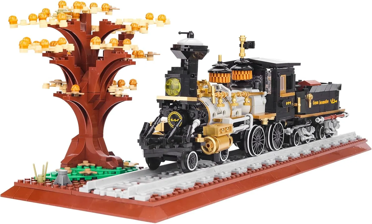 Steam Train Building Blocks, Build Model Train Set, DIY Locomotive Display Toy with Railroad Tracks, Gift for Train Enthusiasts (950 Pieces)