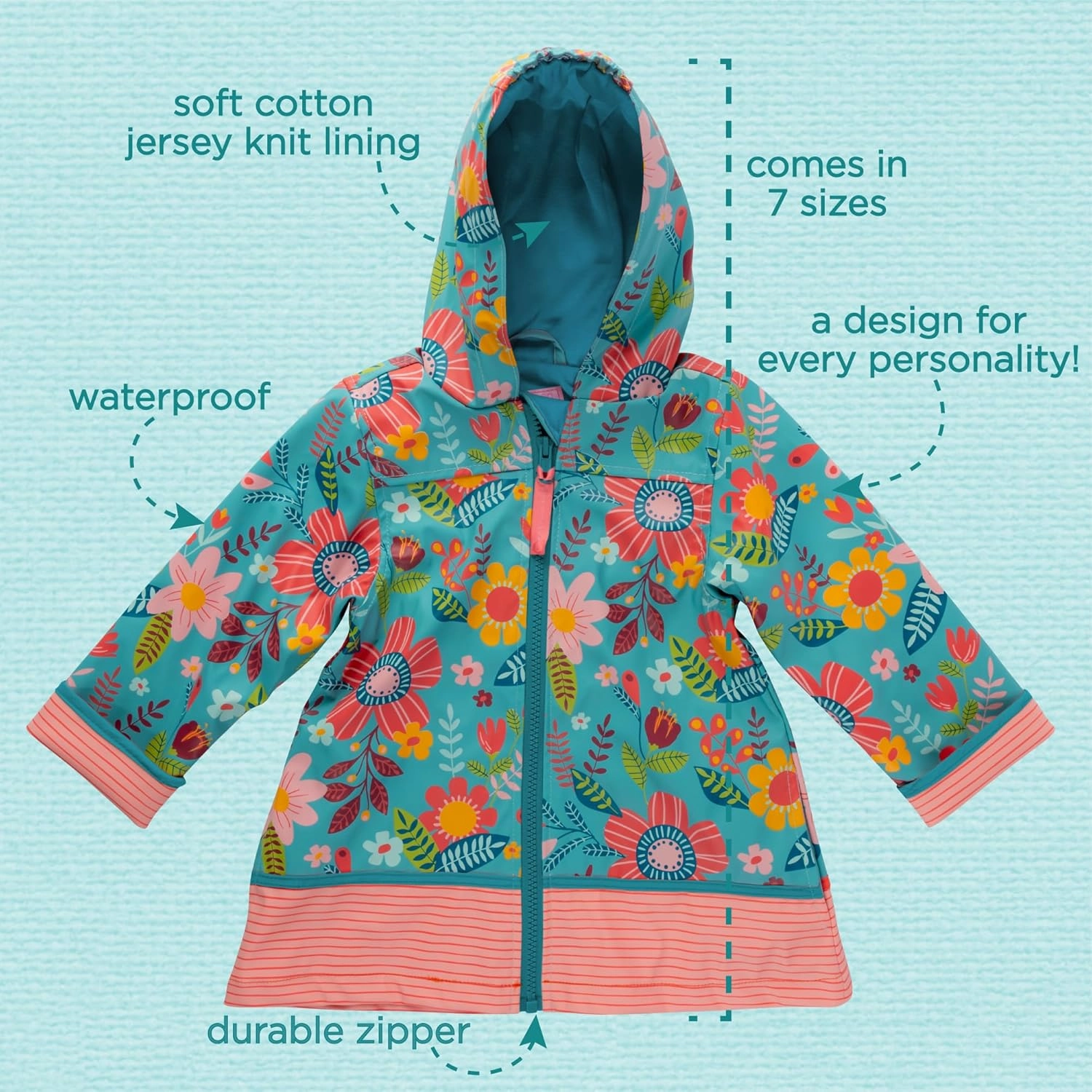 Stephen Joseph girls Stephen Joseph Raincoat, Mermaid, 7T 8T US
