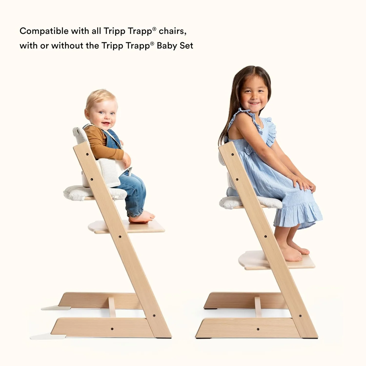Stokke Tripp Trapp Classic Cushion 2, Wheat Cream - Pair with Tripp Trapp Chair or High Chair for Support & Comfort - Machine Washable