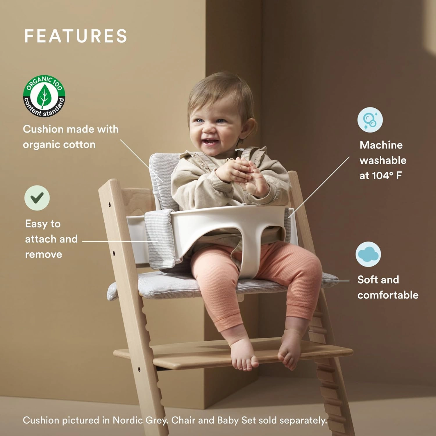 Stokke Tripp Trapp Classic Cushion 2, Glacier Green - Pair with Tripp Trapp Chair or High Chair for Support & Comfort - Machine Washable