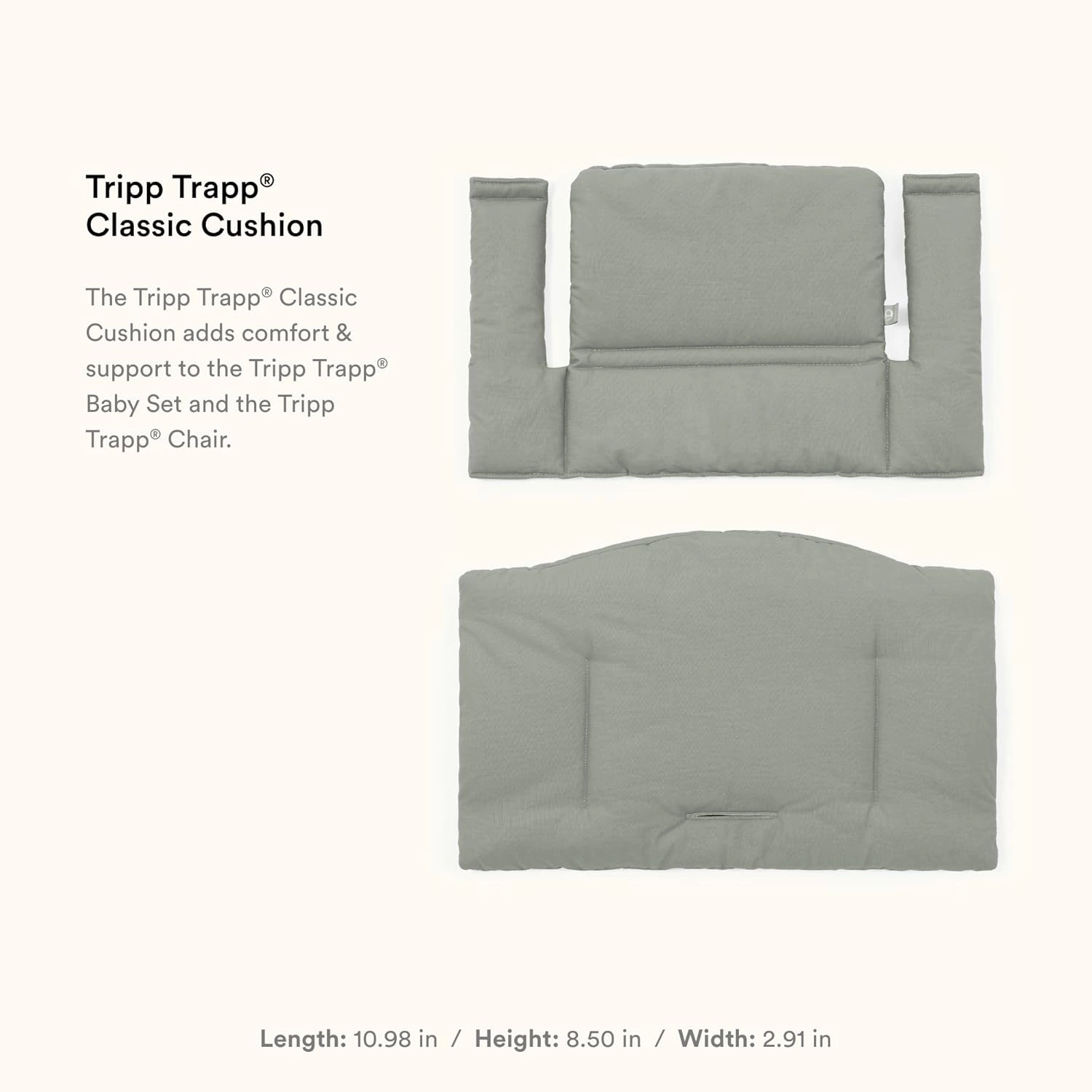 Stokke Tripp Trapp Classic Cushion 2, Glacier Green - Pair with Tripp Trapp Chair or High Chair for Support & Comfort - Machine Washable