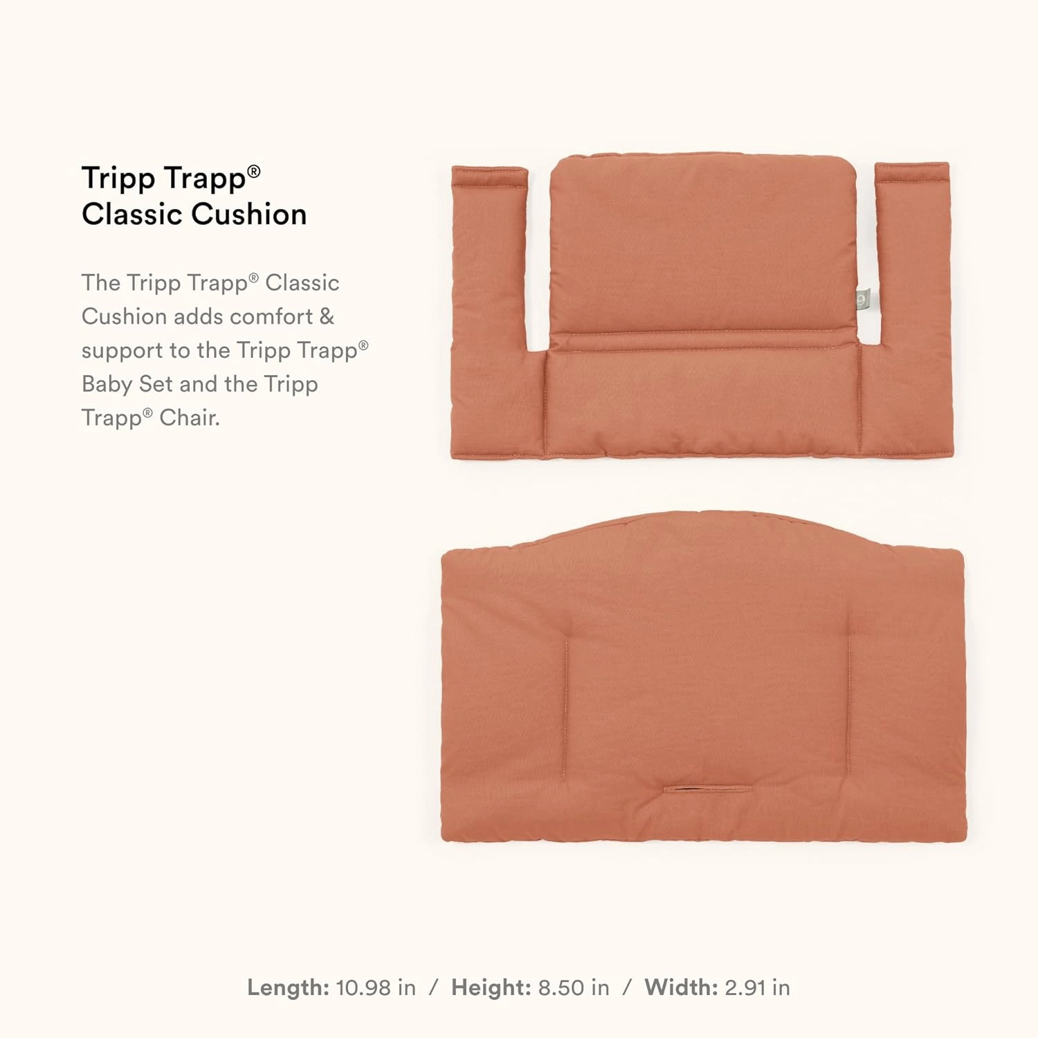 Stokke Tripp Trapp Classic Cushion 2, Terracotta - Pair with Tripp Trapp Chair or High Chair for Support & Comfort - Machine Washable