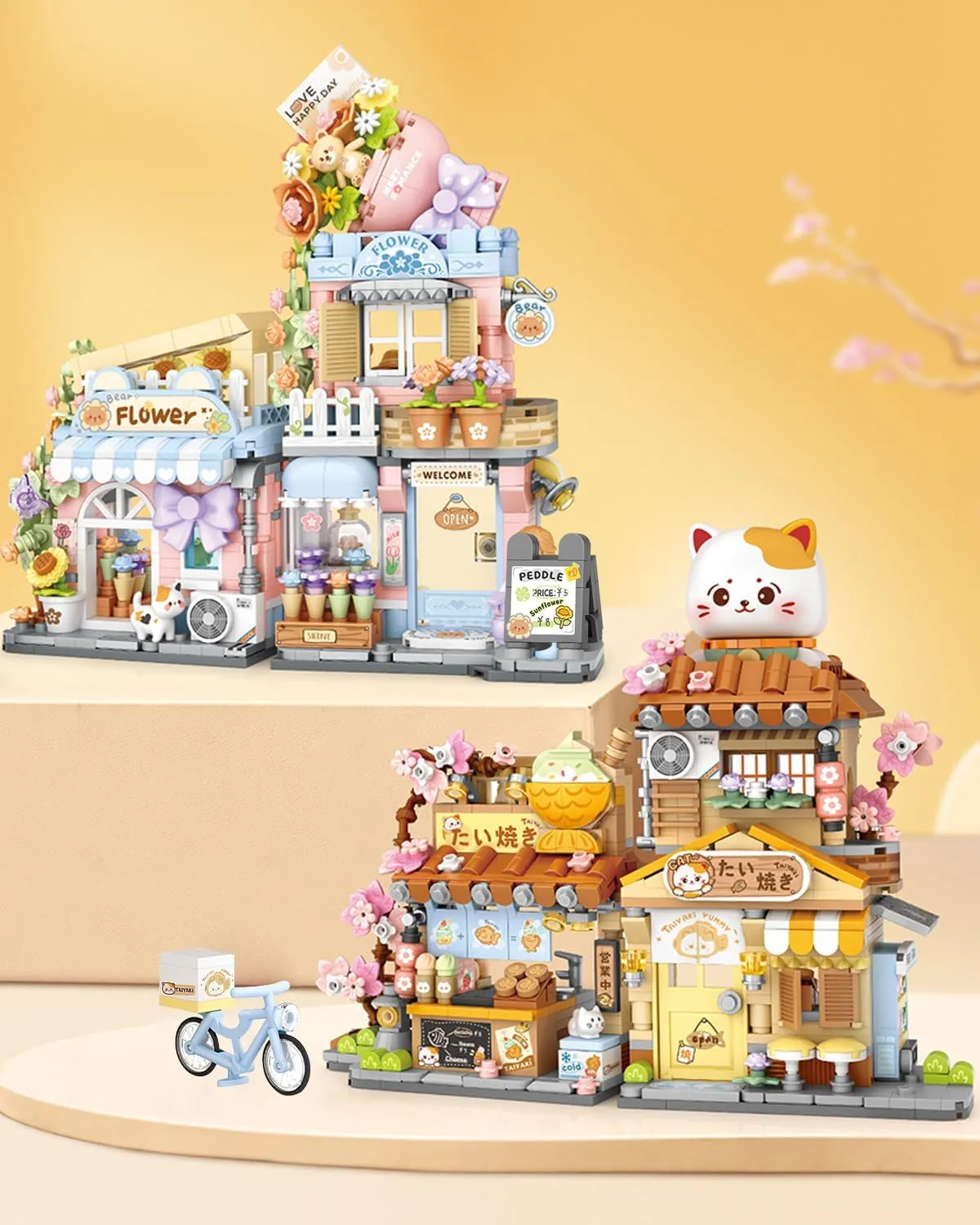 Street View Flower Shop Building Blocks Set, Creative Greenhouse Theme House, Mini Blocks Simulation Architecture Construction Toy, Unique Gift for Adults (4802)