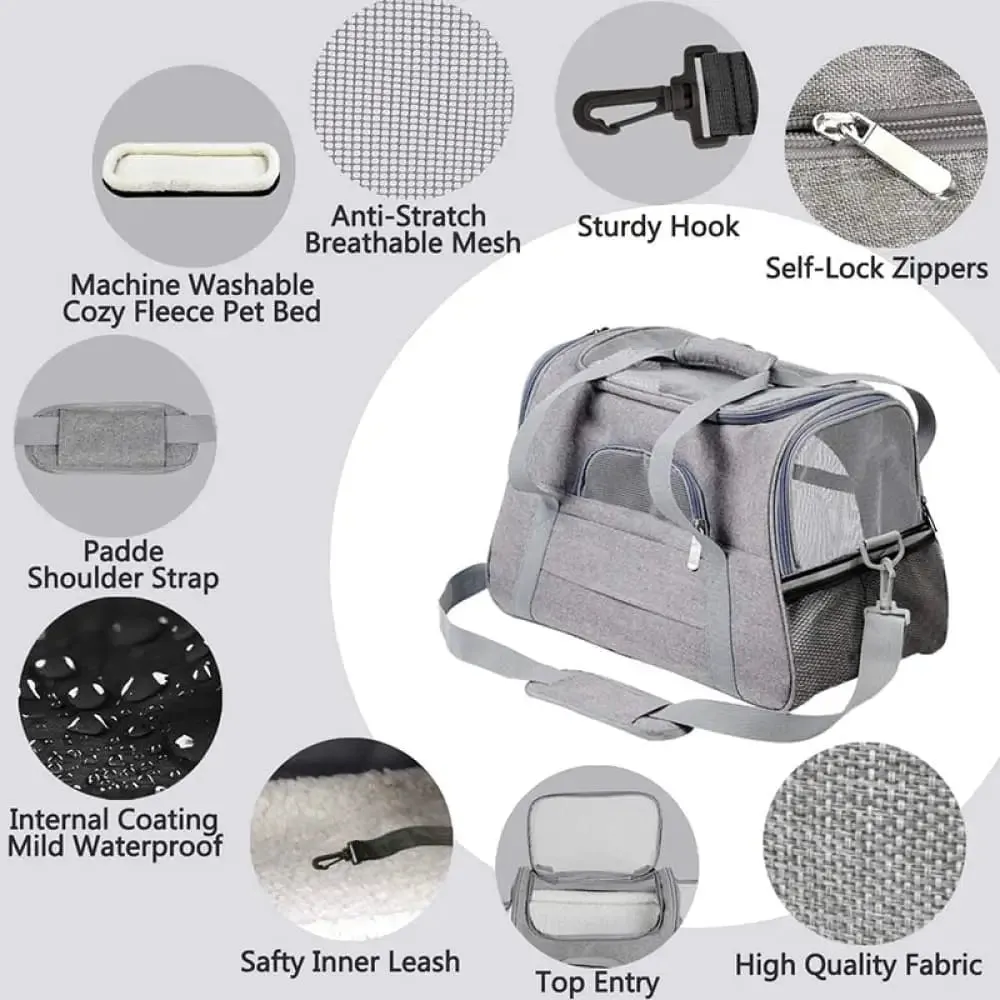 Strong Waterproof Top Window Safety Leash Fleece Mat Pet Carrying Bag for Small Dogs