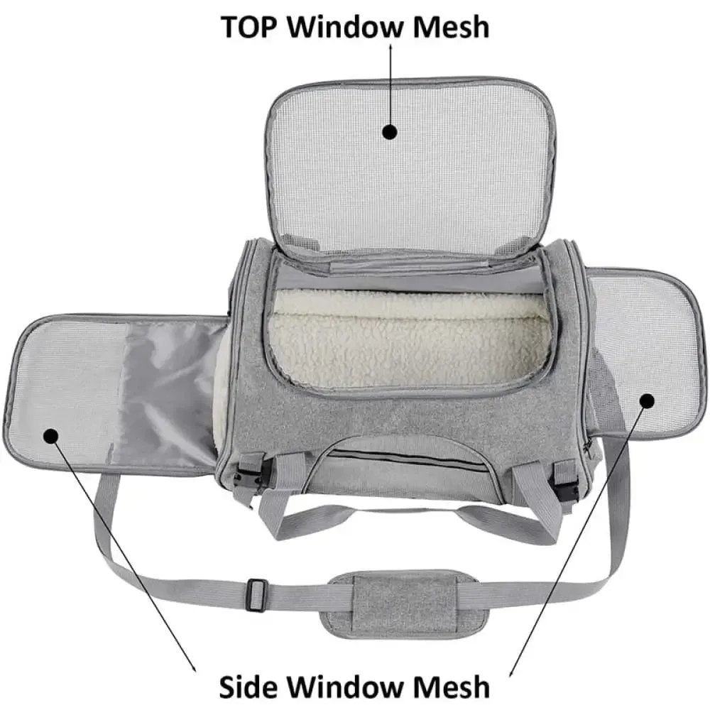 Strong Waterproof Top Window Safety Leash Fleece Mat Pet Carrying Bag for Small Dogs