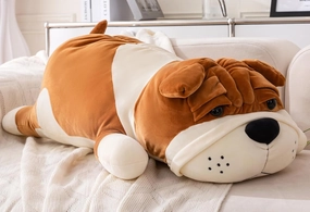 Stuffed Animals Dog,Yellow 17.7in Stuffed Bulldog Stuffed Animal Dogs Cute Plush Toy Pillow Dog Plush Animal Gifts for Adults Kids Boys and Girls