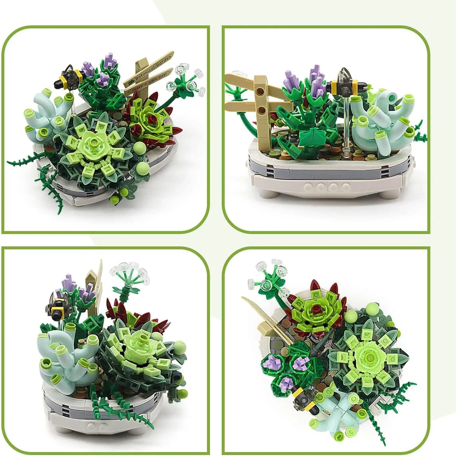 Succulent Bonsai Plant Sets, Mini Bricks Flower Botanical Building Kit Creative for Kids Adults 8 , Room Or Home Decor (389 Pieces) - No Compatible Classic Bricks