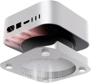 Suitable for Mac mini M4/M4 Pro 2024 Desktop Dust Mount and Heat Dissipation Stand Accessories, Mac mini M4 Stand Aluminum Alloy Bracket Base Holder (Silver) ﻿