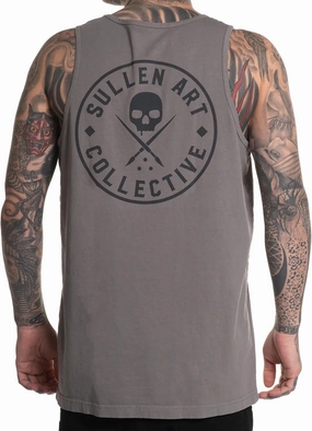 Sullen Men's Ever Tattoo Lifestyle Graphic Art Classic Logo Badge Premium Sleeveless Tank Top