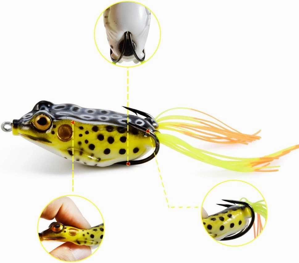 Supertrip Topwater Frog Crankbait Tackle Crank Bait Bass Soft Swimbait Lures Crankbaits Baits Hard Bait Fishing Lures(Multicolors)