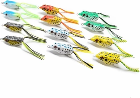 Supertrip Topwater Frog Crankbait Tackle Crank Bait Bass Soft Swimbait Lures Crankbaits Baits Hard Bait Fishing Lures(Multicolors)