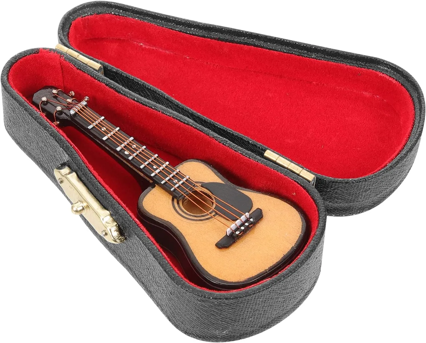 SUPVOX 1set Miniature Guitar Model with Stand Portable Boy Girl Guitar Toy for Educational Play for Dollhouse Decoration and Present