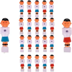 Suzo-Happ Set of 22 Blue and Red Foosball Men with Rounded Feet