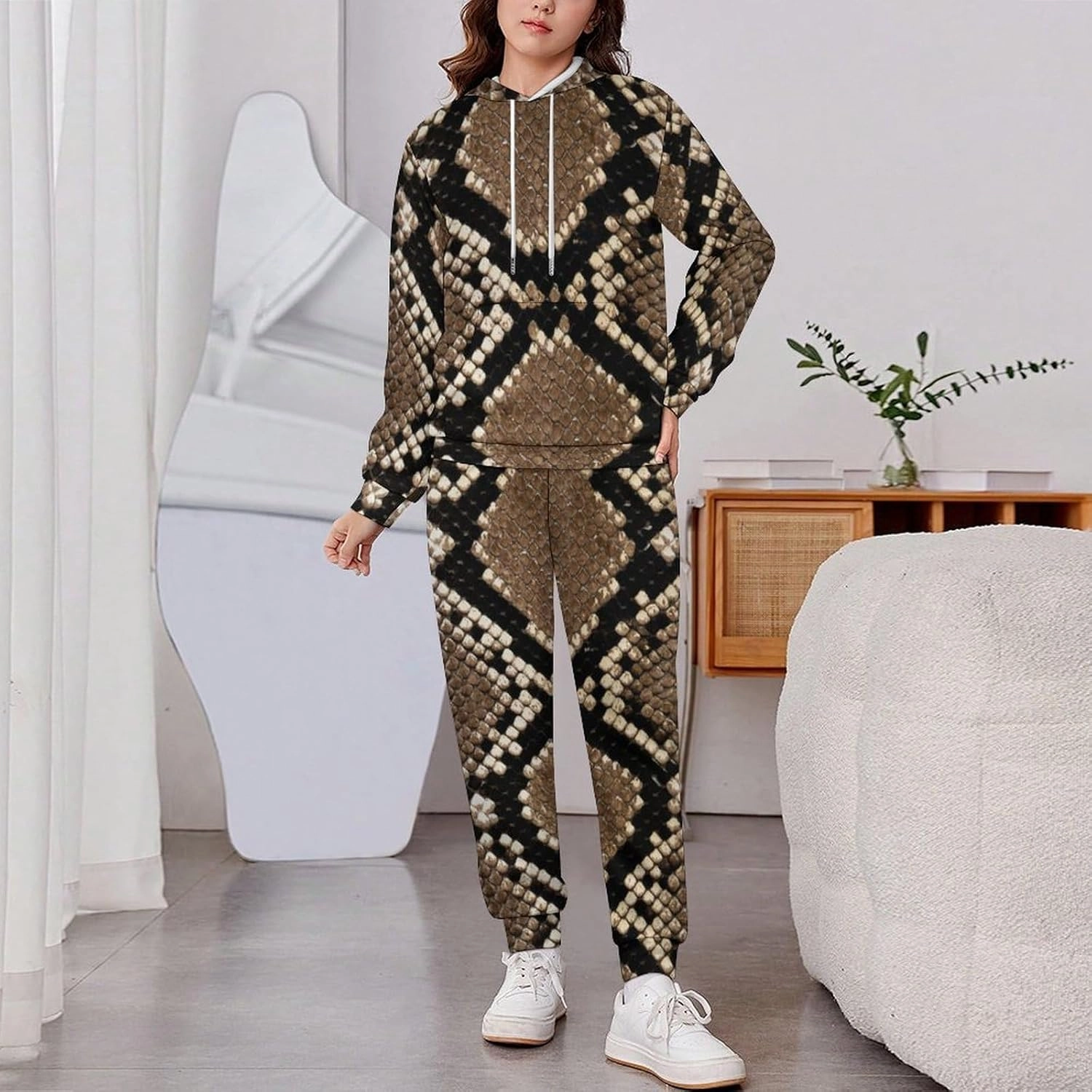 Sweatsuit Set Track Suits Hoodie Sweatshirts Wide Leg Sweatpants with Pockets