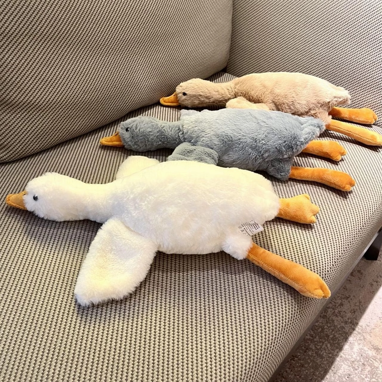 Tanha Small Goose Stuffed Animal，3 Pack 20 Inch Goose Plush Pillow Toy, Cute Goose Stuffed Animal Duck Plush Pillow