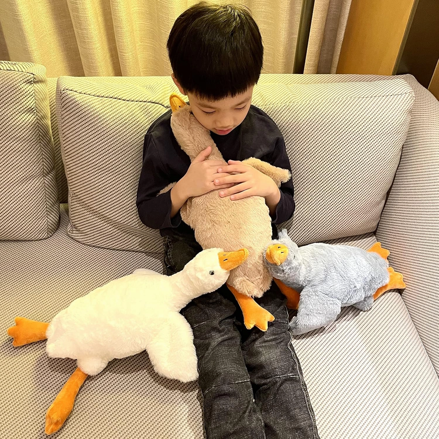 Tanha Small Goose Stuffed Animal，3 Pack 20 Inch Goose Plush Pillow Toy, Cute Goose Stuffed Animal Duck Plush Pillow