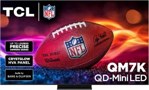 TCL 55-Inch QM7K QLED 4K Smart QD-Mini LED TV with Google TV (55QM7K, 2025 Model) Dolby Vision IQ, Dolby Atmos, HDR, Game Accelerator up to 240Hz, Voice Remote, Works with Alexa, Streaming Television