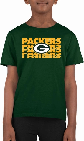 Team Fan Apparel NFL Youth Repeating Logo Football T-Shirt Unisex Tag Free Comfortable, Kids Boys Girls, Lightweight Soft