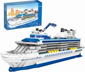 Technology Cruise Ship Building Blocks Set, MOC Boat Molecular of The Seas Model Bricks Construction Toy - 2428 Pieces