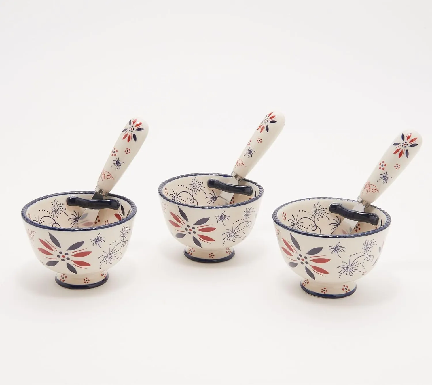 Temp-tations by Tara Temp-tations Set-of-3 Ramekins and Dip Spreaders (Classic Firework)