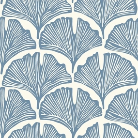 Tempaper x Novogratz Waverly Blue Feather Palm Removable Peel and Stick Wallpaper, 20.5 in X 16.5 ft, Made in The USA