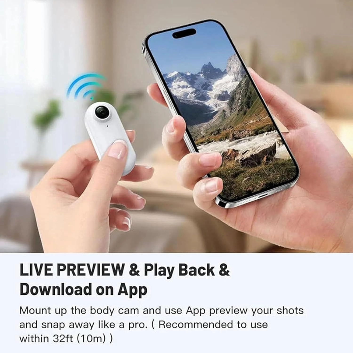 The Snap Cam, The Snap Camera, Thesnap Mini Cam, 4k Mini Handsfree Bodycam, Wearable Sports Camera with Waterproof Case, Magnetic Clip, Tiny Size, Mount Anywhere (4K - Black)