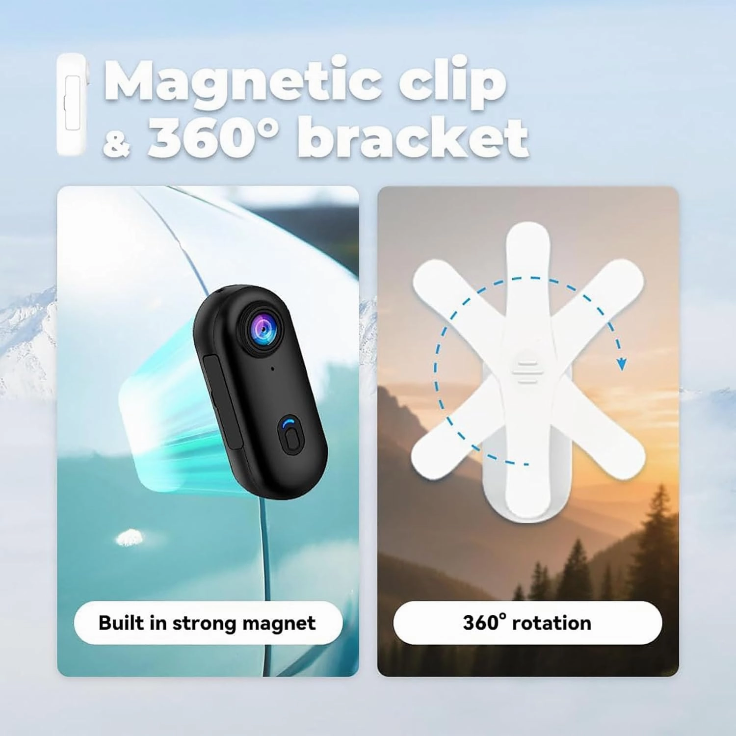The Snap Cam, The Snap Camera, Thesnap Mini Cam, 4k Mini Handsfree Bodycam, Wearable Sports Camera with Waterproof Case, Magnetic Clip, Tiny Size, Mount Anywhere (4K - Black)