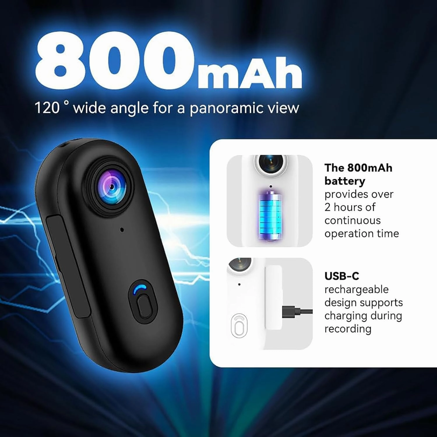 The Snap Cam, The Snap Camera, Thesnap Mini Cam, 4k Mini Handsfree Bodycam, Wearable Sports Camera with Waterproof Case, Magnetic Clip, Tiny Size, Mount Anywhere (4K - Black)