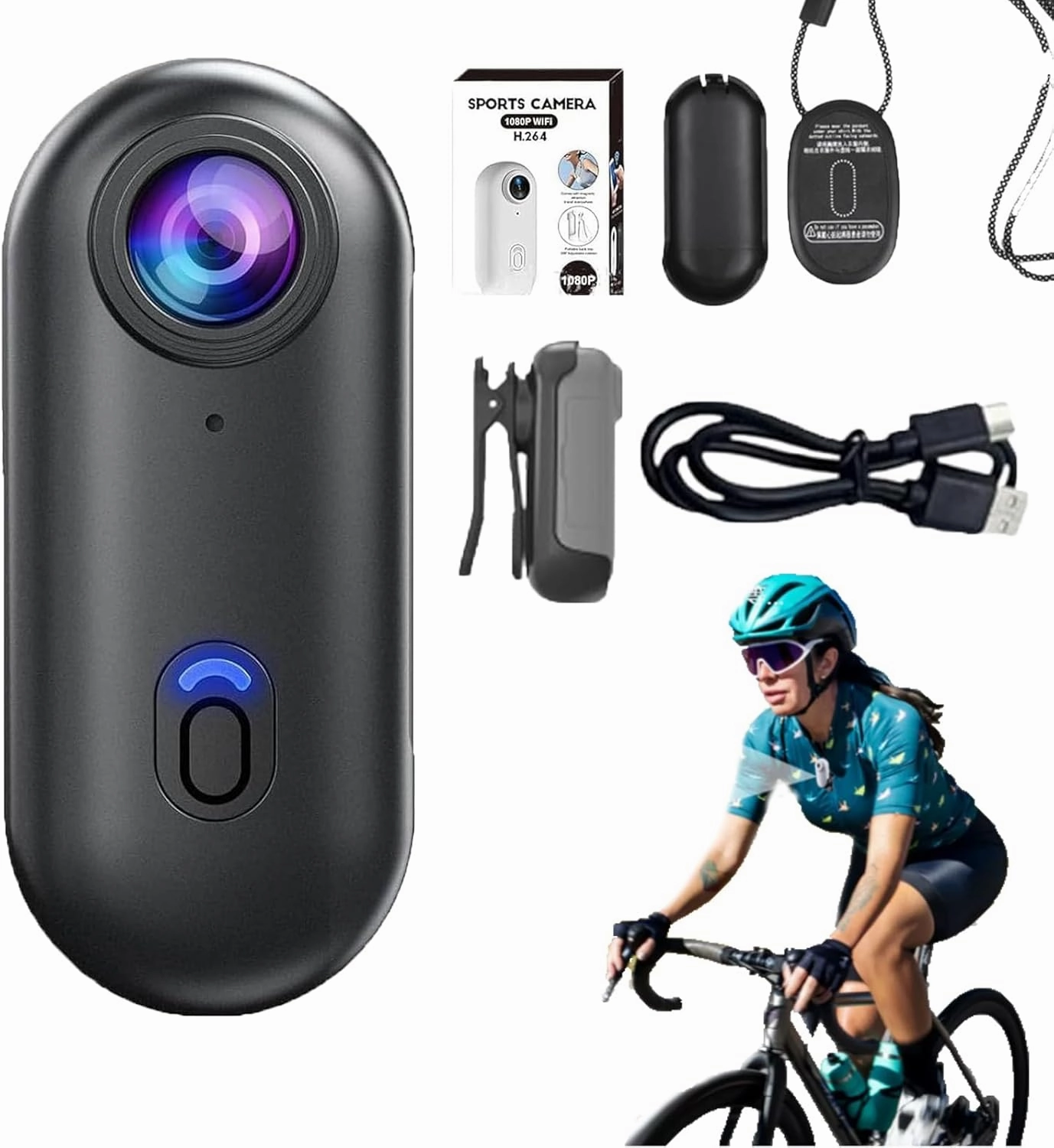 The Snap Cam, The Snap Camera, Thesnap Mini Cam, 4k Mini Handsfree Bodycam, Wearable Sports Camera with Waterproof Case, Magnetic Clip, Tiny Size, Mount Anywhere (4K - Black)