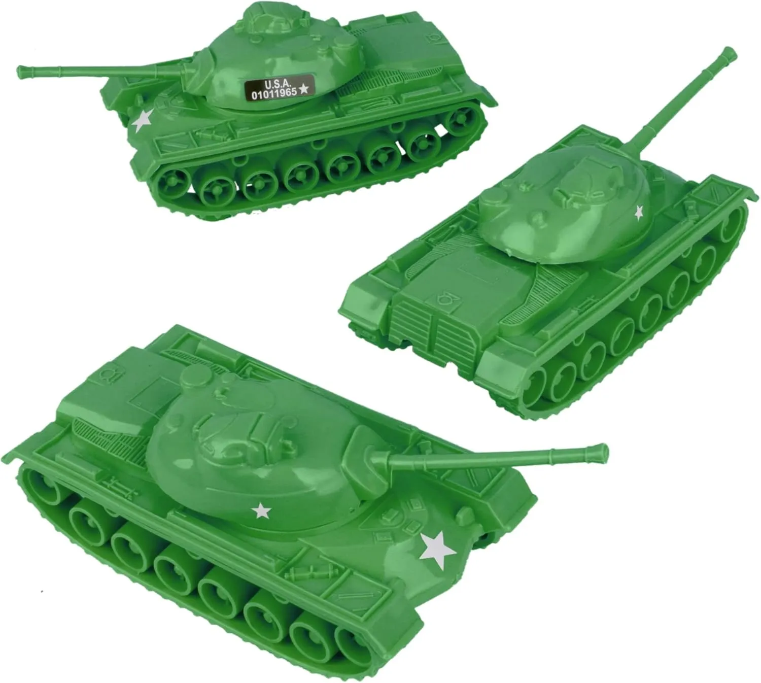 TimMee Toy Tanks for Plastic Army Men - Green WW2 3pc - Made in USA