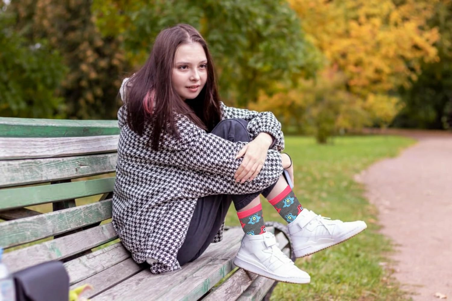 Tipi Toe Women's 12 Pairs Lightweight Colorful Patterned Crew Socks Available in Sizes 9-13