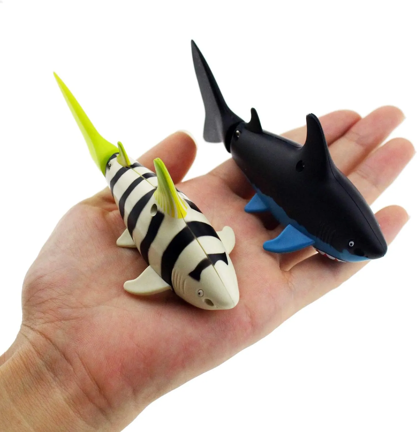 Tipmant Mini RC Fish Shark Toys Remote Control Boat Ship Electric Electronic Pet Animal Swim Water Pool Tub Bathtub Kids Gifts - 2 Pack