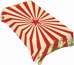 TKS MITLAN Vintage Circus Tablecloth 60x84 Inch Rectangular Carnival Red Stars Sunbeam Fun Performing Art Oblong Table Cloth Kitchen Table Decorations for Home Dinner Party