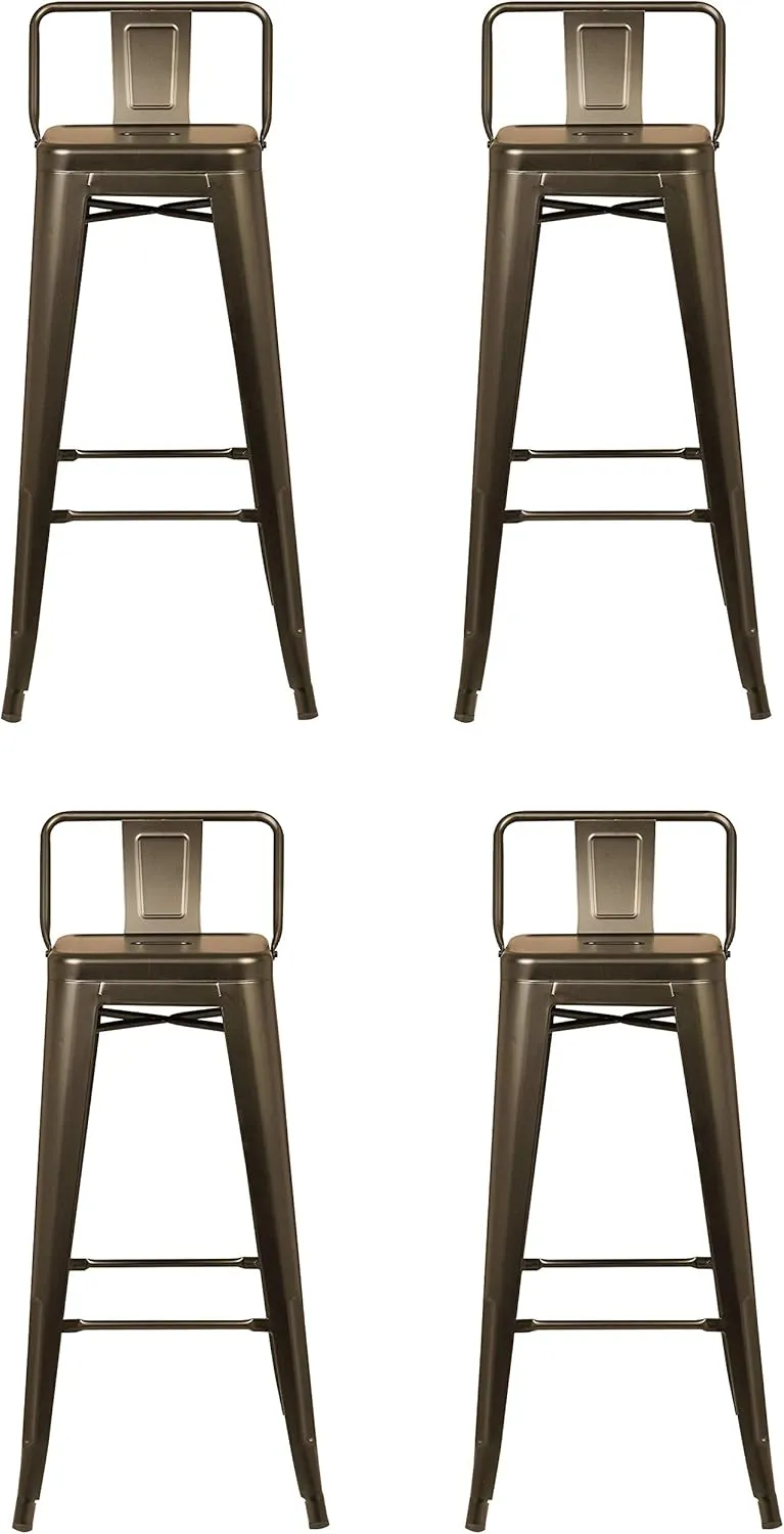 Tolix Stool, Metal, Bronze, 42.5 cm x 42 cm x 93.5 cm