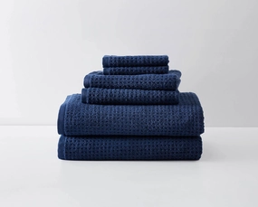 Tommy Bahama - Bath Towels, Highly Absorbent Cotton Bathroom Decor, Low Linting & Fade Resistant, Oeko-Tex Certified (Northern Pacific Maritime Navy, 6-Piece)