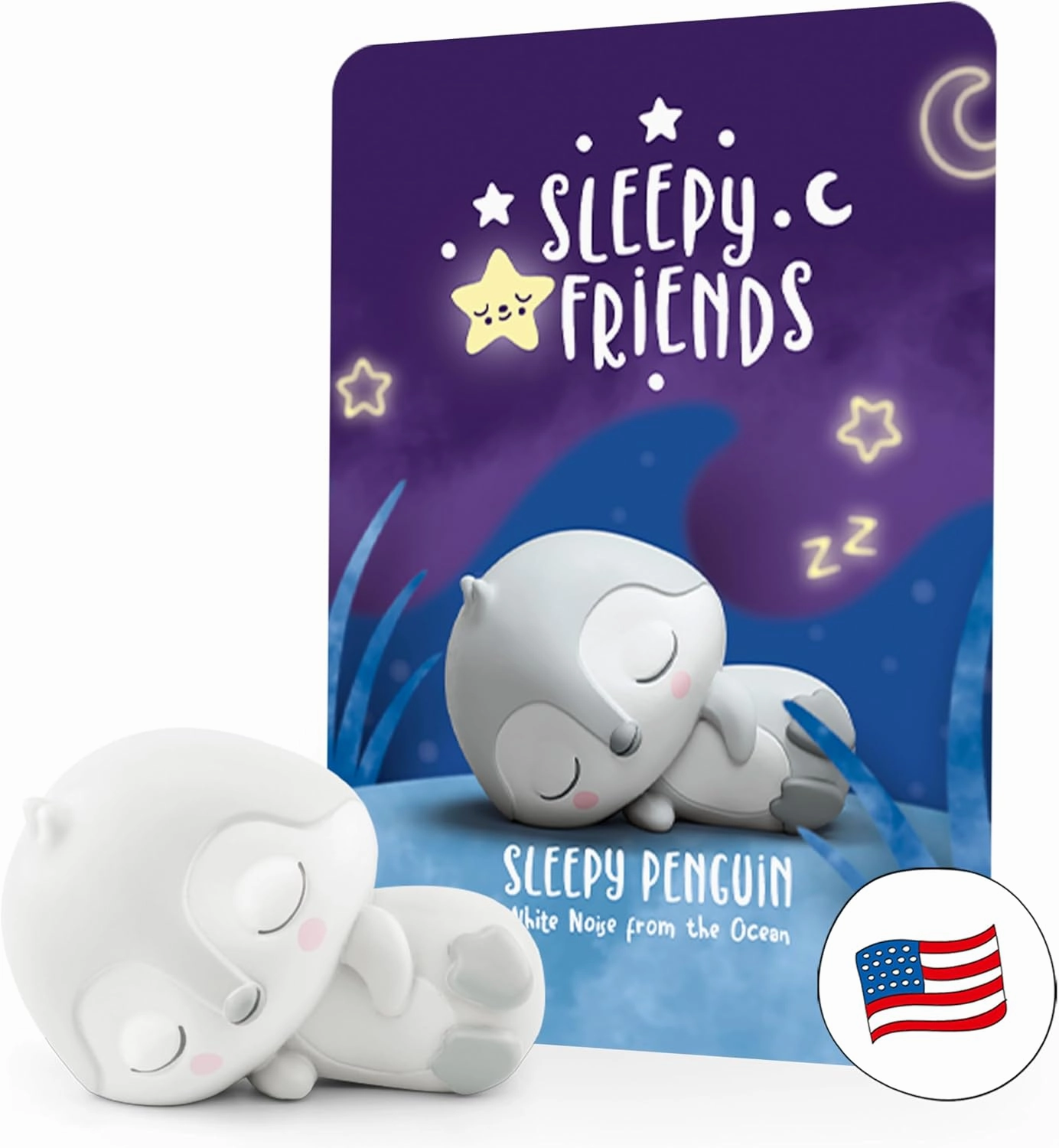 Tonies Sleepy Friends: White Noise from The Ocean Audio Toy Figurine Featuring Sleepy Penguin