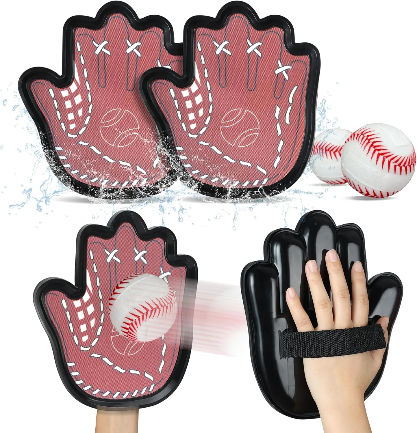 Toss and Catch Ball Game for Kids 3-8, Pool & Beach Ball Game, Outdoor Sports Toy with 2 Soft Sticky Balls & 2 Upgraded Paddles, Ages 3-8 